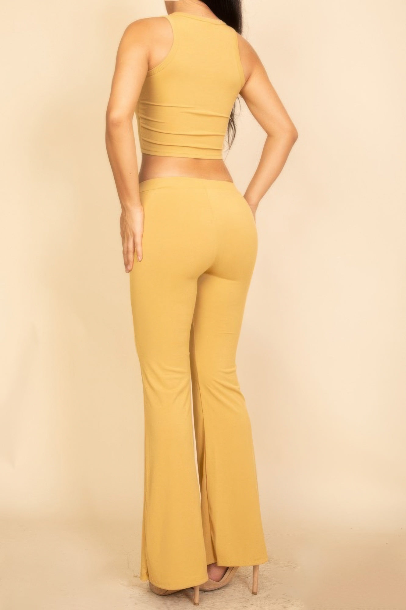 Ribbed 2-Piece Set in Cocoon — Front View | Gloravi