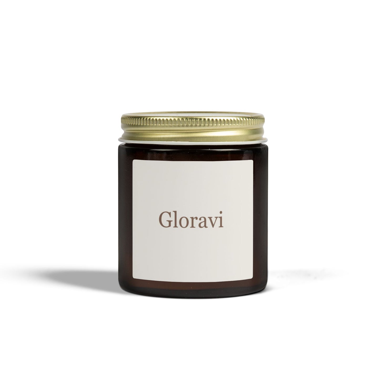 Gloravi Warmth soy candle — coconut apricot wax, glass jar