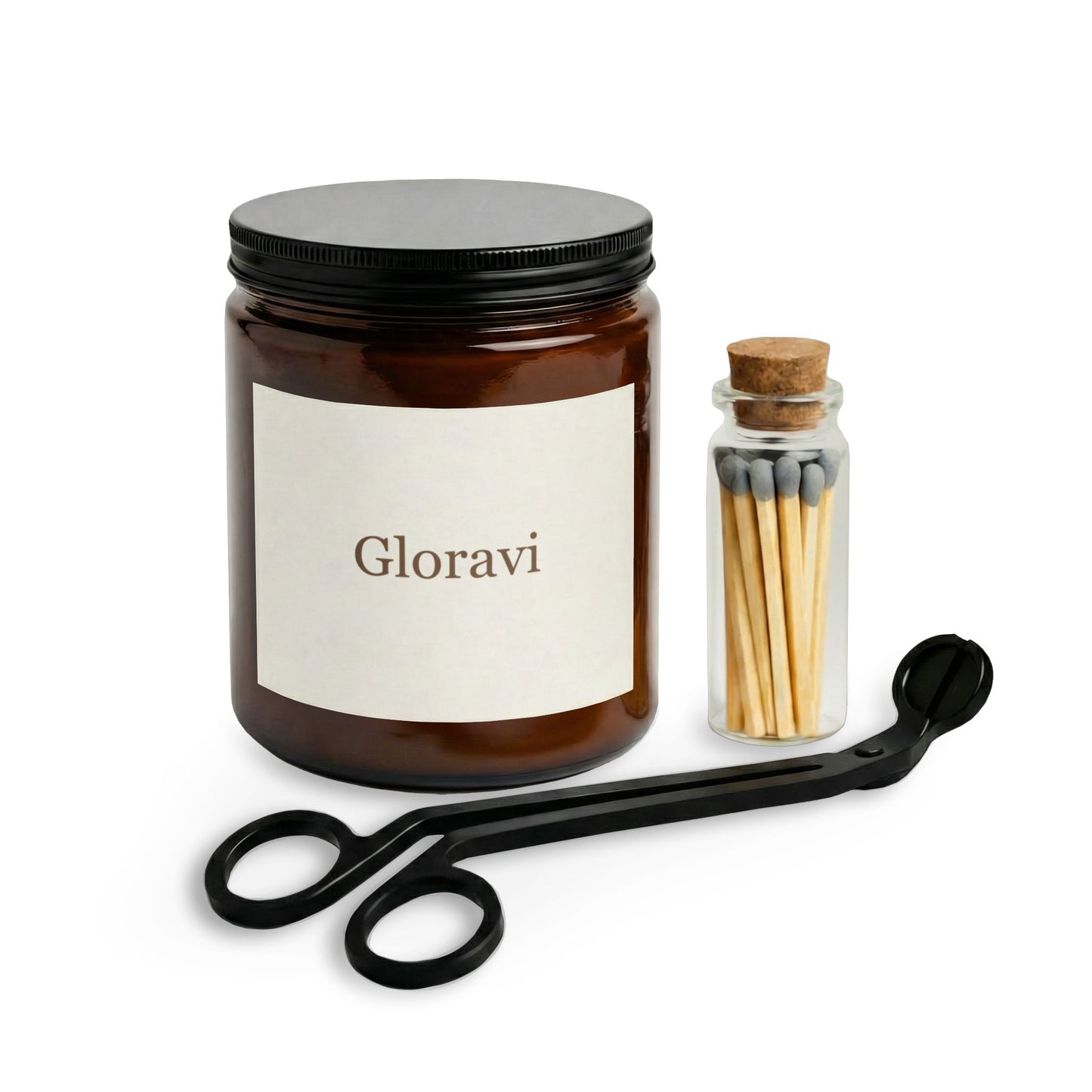 Gloravi Evening Ritual candle gift set complete boxed set with candle matches and wick trimmer