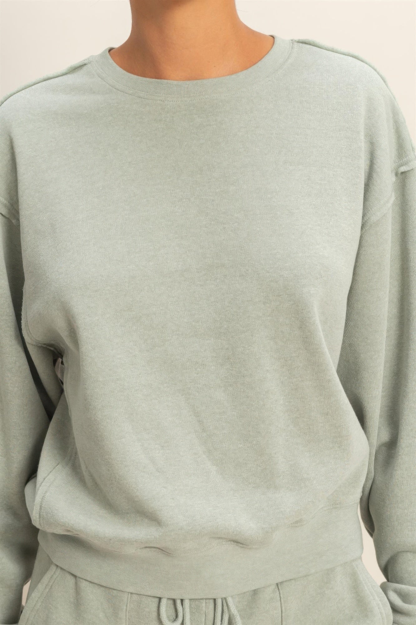 Soft Edge Burnout Sweatshirt — Detail | Gloravi