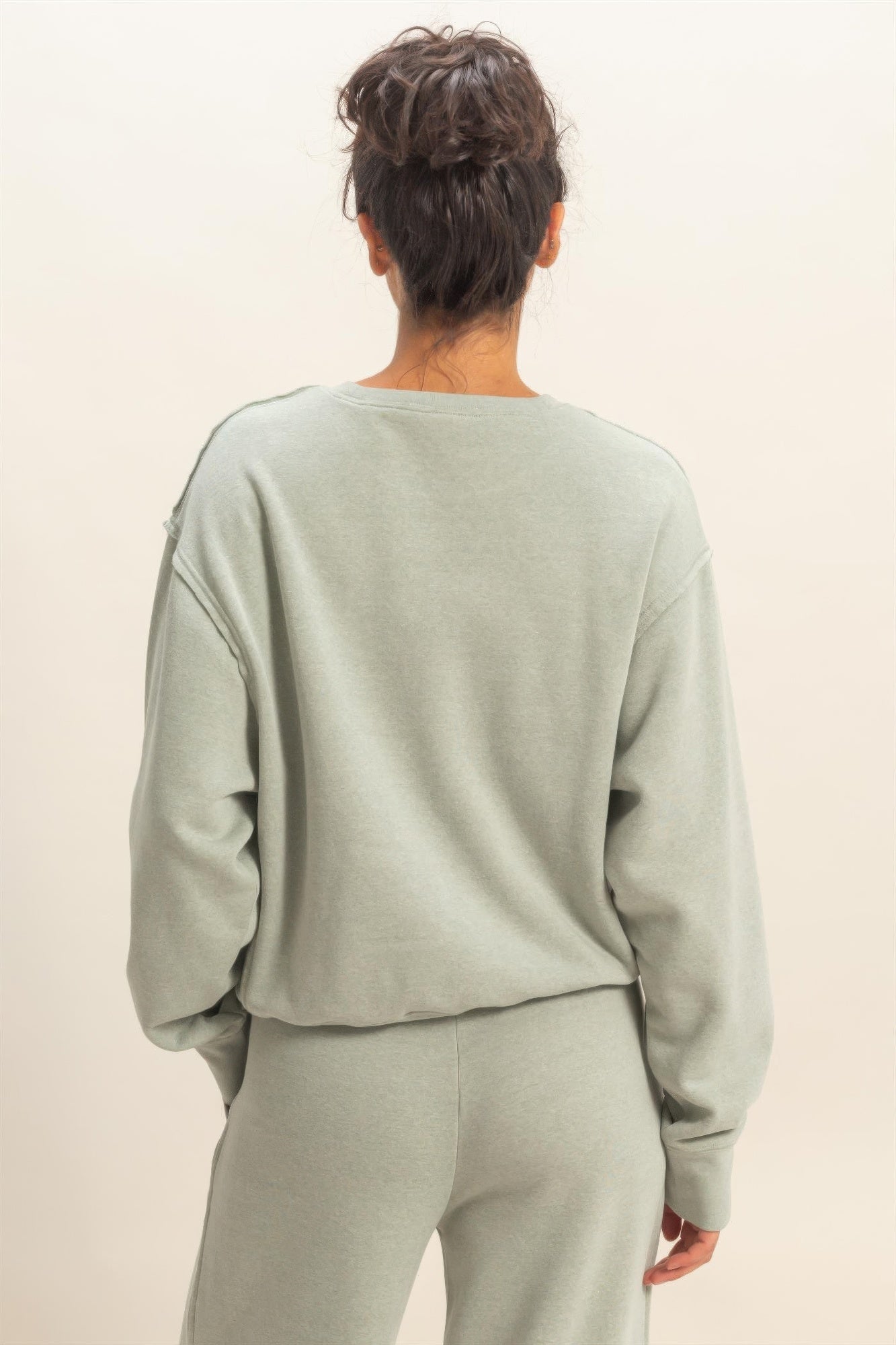 Soft Edge Burnout Sweatshirt — Back View | Gloravi