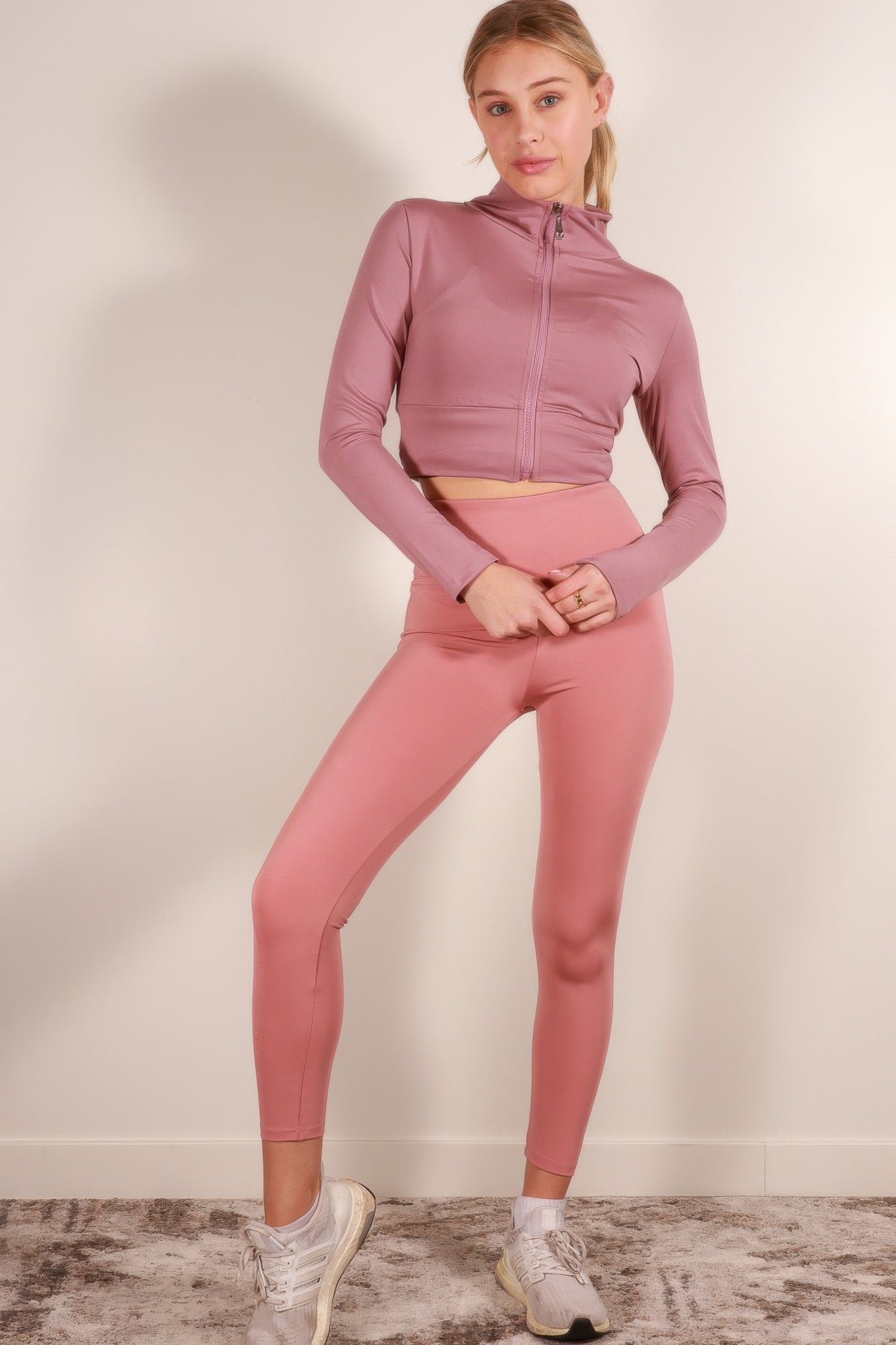 Women's Cropped Zip Up Sports Jacket — Front View | Gloravi